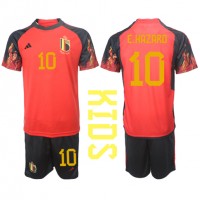 Billiga Belgien Eden Hazard #10 Barnkläder Hemma fotbollskläder till baby VM 2022 Kortärmad (+ Korta byxor)